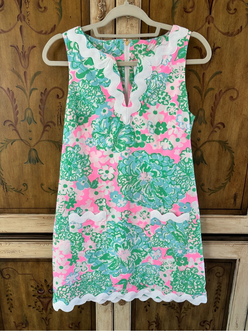 Lilly Pulitzer Romey Shift Romper Size 6 Pink, Green & Teal Floral
